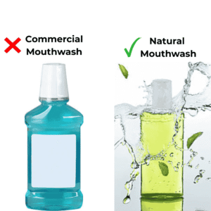 Harmful chemicals in commercial mouthwash vs. safe natural alternatives
