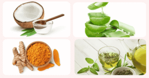 Top natural remedies to reverse receding gums: coconut oil, aloe vera, and turmeric.