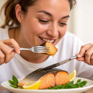 Superfoods for healthy teeth and gums include mackerel and salmon