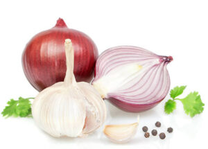 Superfoods for healthy teeth and gums include onion and garlic