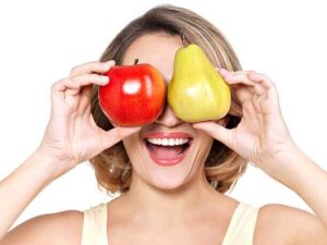 Superfoods for healthy teeth and gums include apple and pear