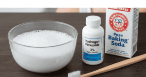 Hydrogen Peroxide + Baking Soda Recipe for teeth Whitening