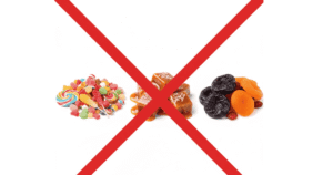 generate image of candies, caramels,dried fruit can cause teeth plaque
