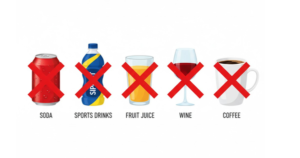 Soda, sports drinks, fruit juice, wine, and coffee may damage teeth enamel