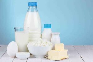 dairy products contain calcium which is necessary for healthy teeth