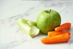Raw carrots, celery, apples, and pears help remove plaque from teeth